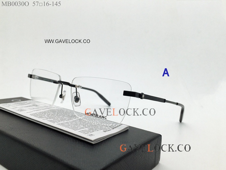 Mont blanc Unisex Eyeglasses Rimless Frame Black Leg